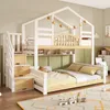 Flieks Etagenbett 90x200cm/140x200cm mit Regal, Kinderbett Produktbild-Vorschau 1