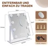 A makeup mirror with lights and its accessories, with dimensions indicated. Náhľad obrázku produktu