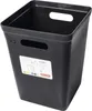 A black plastic trash can with handles and a label on the front. Podgląd zdjęcia produktu