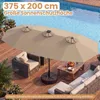 COSTWAY Doppelsonnenschirm 375x200cm, Gartenschirm mit Produktbild-Vorschau 7
