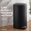 CASABEL Cubo de basura de cocina redondo 50L, acero Vista previa de la imagen del producto 2