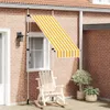 vidaXL Marquise rétractable Manuelle 100 cm Orange/Blanc Voir les images du produit 1