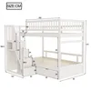 A diagram of a white bunk bed with dimensions indicated by lines and numbers. Náhled obrázku produktu