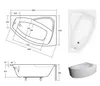 Badewanne - Asymetrisch RIMA  160X100 cm RECHTS mit Produktbild-Vorschau 5