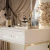 Kosmetiktisch QUINNIE mit LED-Spiegel Gold-Chrom Produktbild-Vorschau 4