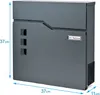 A gray mailbox with dimensions indicated. Produktbild-Vorschau
