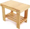 Couchtisch Beistelltisch aus Bambus Duschhocker aus Holz Produktbild-Vorschau 2