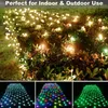 Solar Lichterkette 192 LED, 3 m x 2 m, Weiß, Für Garten Und Produktbild-Vorschau 5