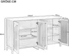 Flieks Kommode Wohnzimmerschrank mit Rattantür, Sideboard Produktbild-Vorschau 7