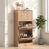 INONEFT Schuhschrank mit Schuhkipper, Rattan Schuhkommode, Produktbild-Vorschau 1