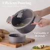 A person is pouring water from a pot into a bowl, demonstrating the pour spout feature. Náhled obrázku produktu
