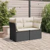 vidaXL Gartensofa mit Kissen 2-Sitzer Schwarz Poly Rattan Produktbild-Vorschau 3