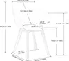 A line drawing of a chair with dimensions indicated by lines and text. Voir les images du produit