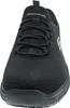 A close-up front view of a black Skechers shoe. Voir les images du produit