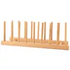 Bamboo Dish Rack Plattenhalter Küche Lagerung Schrank Produktbild-Vorschau 4