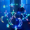LED Stern Mond Lichtervorhang Bunt Lichterkette Produktbild-Vorschau 8