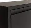 A close-up view of the corner and front panel of a black shoe cabinet. Anteprima dell’immagine prodotto