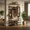 Relaxdays Garderobekast, schoenenrek, 2 lades, stang, 10 Productafbeelding-voorbeeld 2