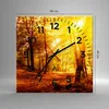 Wanduhr - Quadrat - Glasuhr - Wald Baum Natur - 40x40cm - Produktbild-Vorschau 3
