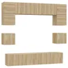 vidaXL 8 tlg. TV Schrank Set Sonoma Eiche Holzwerkstoff - Produktbild-Vorschau 3