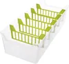 A clear, well-lit studio shot of a clear plastic organizer with green dividers. Náhľad obrázku produktu