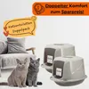 2x Katzenklo mit Deckel Katzentoilette Katzen WC Hauben Produktbild-Vorschau 6