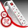 Presa multipla a 5 vie con interruttore | Cavo da 5 m | Anteprima dell’immagine prodotto 10