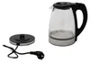 A glass electric kettle and its power base are displayed separately against a white background. Produktbild-Vorschau