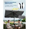 Sonnenschirm Balkon 200 x 125 cm Rechteckig Gartenschrim, Produktbild-Vorschau 4