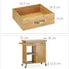 Relaxdays Küchenwagen Holz, Bambus, 4 Rollen, Arbeitsplatte Produktbild-Vorschau 5