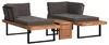home24 Loungeset - 3-teilig - Akazie Massiv / Polyester Produktbild-Vorschau 7