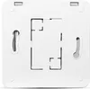 The back of a white square electronic device, likely a thermostat or receiver, is shown against a white background. It has mounting slots and a central recessed area with internal structural details. Podgląd zdjęcia produktu