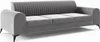 LIKMA Grau 3 Sitzer Samt Sofa Elsa 234x77x93 cm 3-er Produktbild-Vorschau 1
