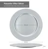6x Platzteller Silber Glitzer Ø33cm Dekoteller leicht Produktbild-Vorschau 6