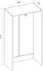 A technical drawing of a white wardrobe with dimensions indicated. Produktbild-Vorschau