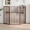 vidaXL 3 ks Skládací branka pro psy hnědá 150 cm topolové Náhled obrázku produktu 2
