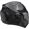 A black carbon fiber motorcycle helmet shown from a side angle. Náhled obrázku produktu