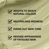 A close-up of a light green, creamy substance with black text and checkmarks listing product benefits. Náhled obrázku produktu