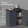 doporro Sideboard Kommode 76 cm in Kerneiche und Weiß Matt Produktbild-Vorschau 2