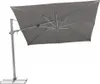 A grey cantilever umbrella shown from underneath, with its stand visible at the bottom. Produktbild-Vorschau