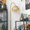 Cesaro Stehlampe aus Metall/Glas in Messing/Bernstein/Klar Produktbild-Vorschau 2