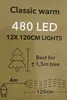 Product information and diagram for LED Christmas lights. Produktbild-Vorschau