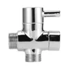 A chrome-plated three-way diverter valve for a shower system, shown against a white background. Podgląd zdjęcia produktu