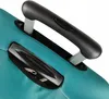 A close-up view of the handles and fabric of a teal suitcase. Anteprima dell’immagine prodotto