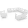 11-tlg. Garten-Lounge-Set Massivholz Kiefer Weiß Produktbild-Vorschau 1