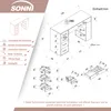 SONNI Cassettiera bianca 120x40x75cm, cinque cassetti, Anteprima dell’immagine prodotto 11