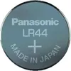 A close-up, top-down view of a single Panasonic LR44 coin cell battery. Náhled obrázku produktu