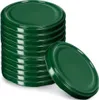 A stack of green metal jar lids with one lid placed in front of the stack. Podgląd zdjęcia produktu