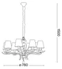 Klassischer Kronleuchter Pegaso Metall Weiß 8 Lichter E14 Produktbild-Vorschau 6