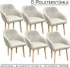 Six upholstered dining chairs arranged in two rows of three against a white background. Produktbild-Vorschau